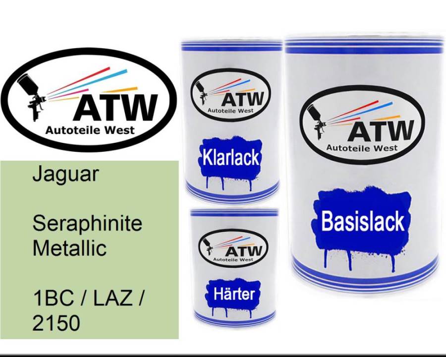 Jaguar, Seraphinite Metallic, 1BC / LAZ / 2150: 500ml Lackdose + 500ml Klarlack + 250ml Härter - Set, von ATW Autoteile West.